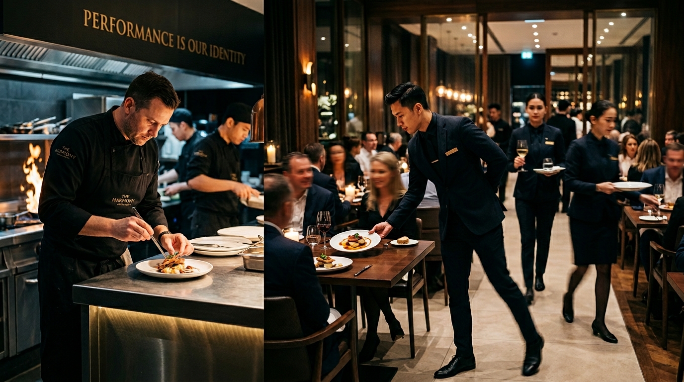 Chef and Waitstaff Synchronized