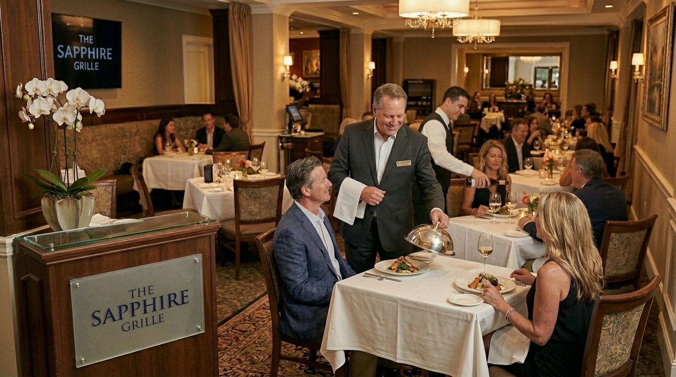 Restaurant service with customer